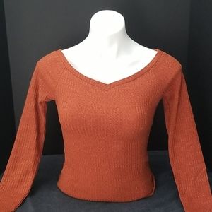 ROMWE Elegant Off Shoulder Long Sleeve Top